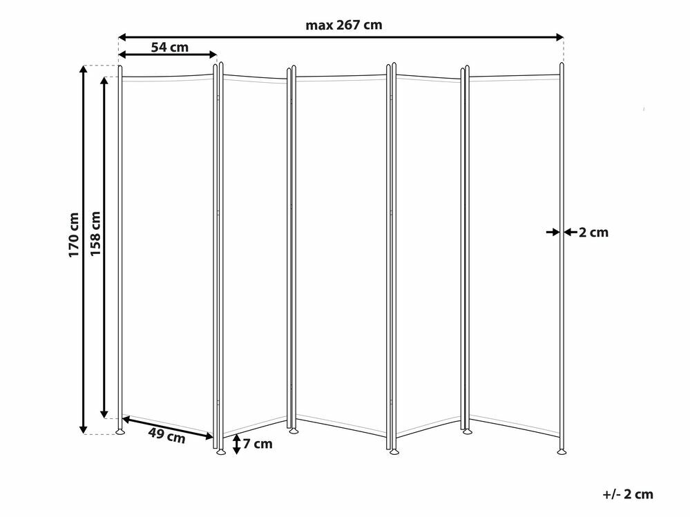 Paravan 270 x 170 cm Naria (šedá)