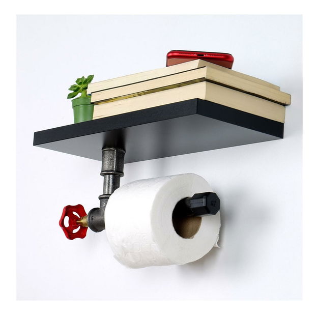 Držák na toaletní papír Nenanu 37 (černá + stříbrná)