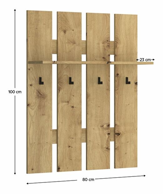 Věšáková stěna IRON (dub artisan)