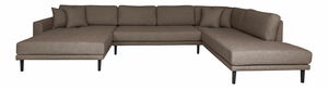 Rohová sedací souprava ve tvaru U (L) Lvaveriaora U (hnědá)
