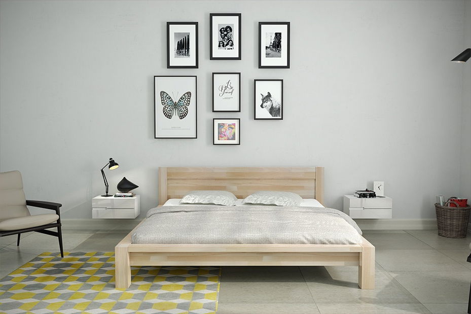 Manželská postel 200 cm Naturlig Fjaerland (buk)