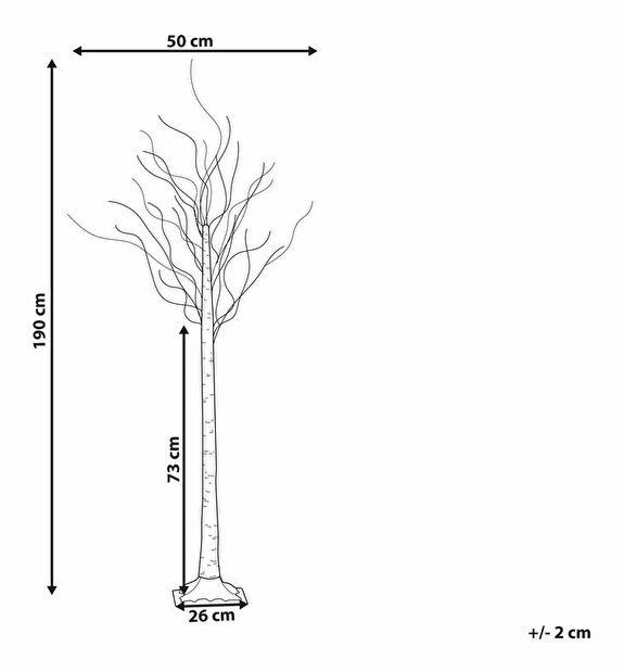 Vnější dekorace stromek 190 cm Lapza (bílá)