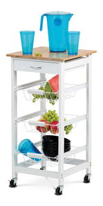 Servírovací stolek Dulcemente 1 (bambus + bílá matná)