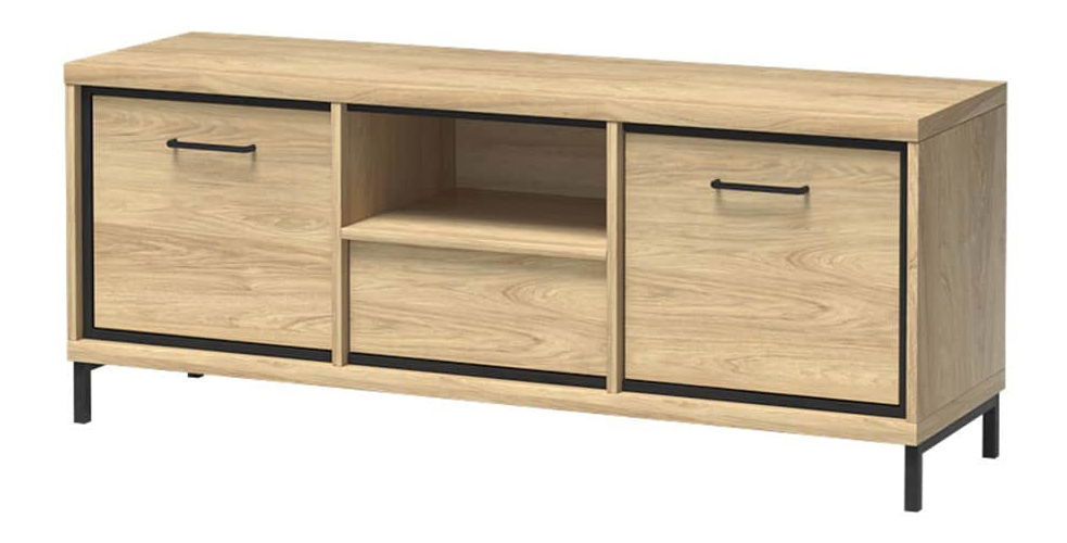 TV stolek/skříňka Milley 12 (s LED osvětlením) (hikora)