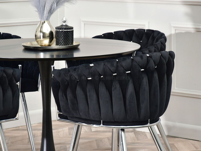 Jídelní židle Radio (černá + stříbrná)