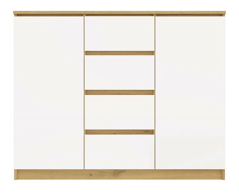 Komoda Musecalo 8 (dub artisan + bílá)