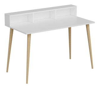 PC stolek Ronasotta 2 (bílá + dřevo)