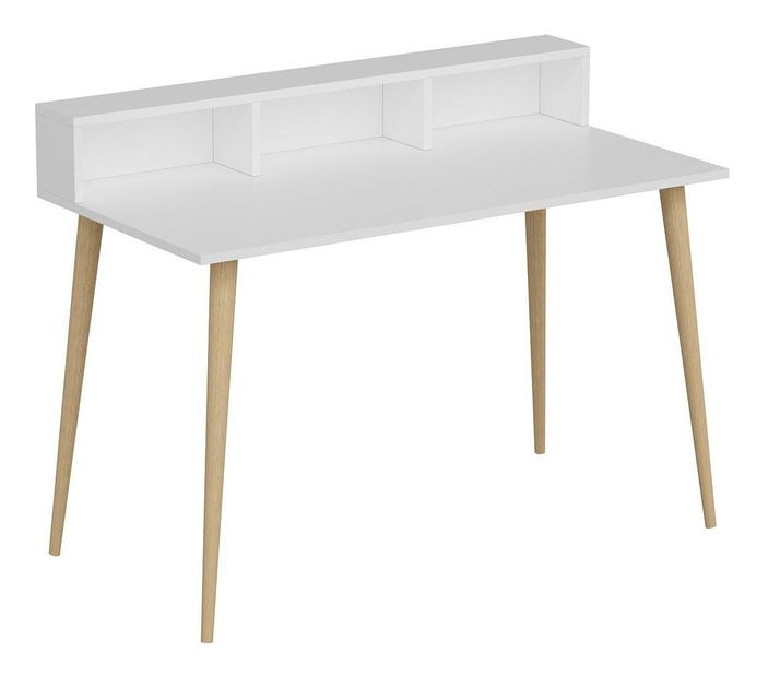 PC stolek Ronasotta 2 (bílá + dřevo)