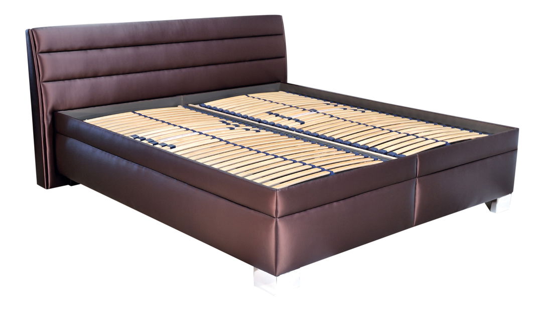 Manželská postel 180 cm Blanář Vernon (oranžová + fialová) (s rošty a matracemi Nelly)