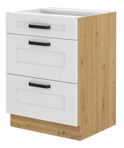 Dolní kuchyňská skříňka Lucid 60 D 3S BB (dub artisan + bílá)