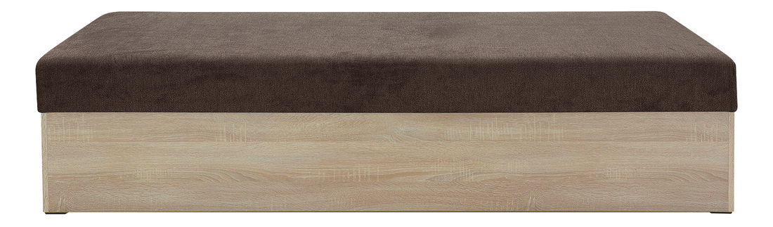 Jednolůžková postel (válenda) 85 cm Idona (hnědá) (s roštem a matrací) (s úl. prostorem)