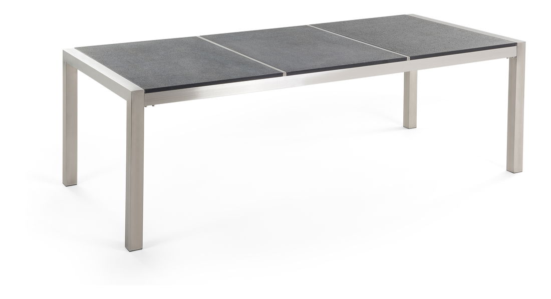 Zahradní jídelní sada Grosso (grafit) (ratanové židle) (pro 8 osob) (kámen)