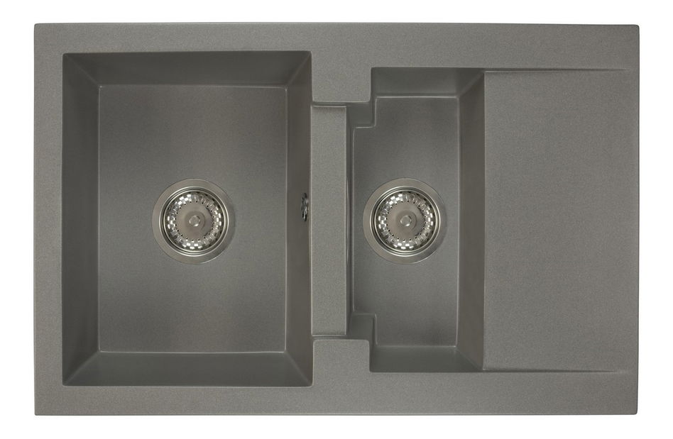 Kuchyňský dřez Dortuna (šedá) (s 1 otvorem pro baterii) (P)