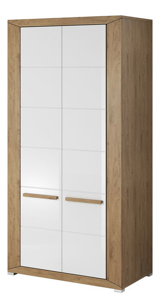 Šatní skříň Laurie Typ 18 (dub Beaufort + bílý lesk)