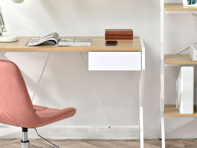 PC stolek Desiguo (dub + bílá)