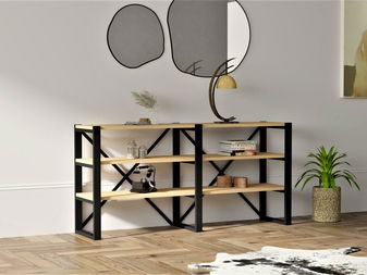 Regál Napoka (dub safírový + černá)