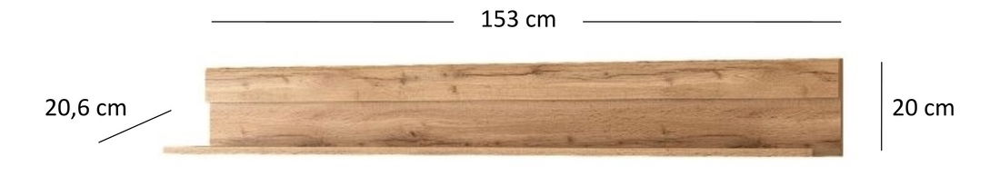 Polička 150 cm Chase (dub wotan)