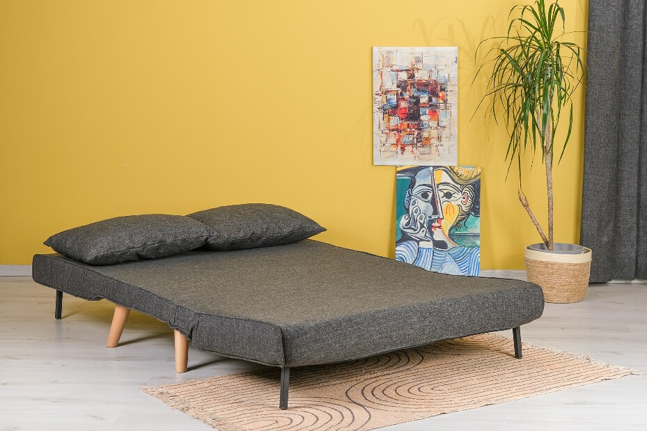 Sedačka futon Fillie (Tmavá šedá)