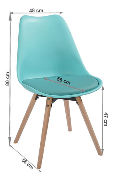 Jídelní židle Samim (mentolová + buk) *výprodej