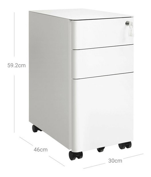 Skříňka na kolečkách Amios (bílá)