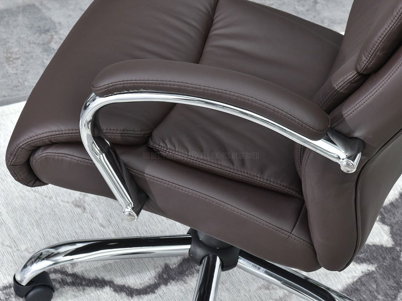 Křeslo Luxus (hnědá + chromová)