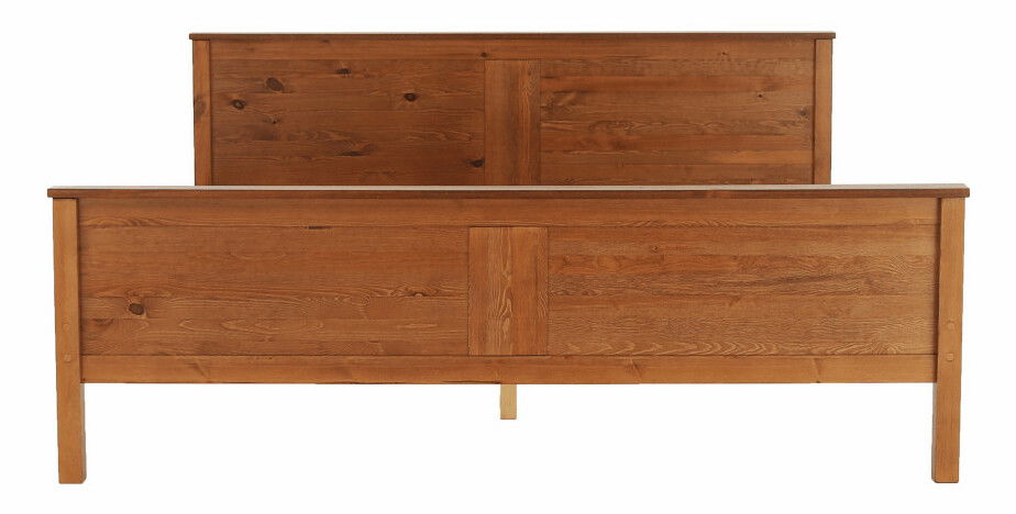 Postel, borové dřevo v odstínu dub, 180x200, PROVO NEW