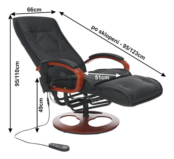 Relaxační křeslo Artuš 2 TC3-černá