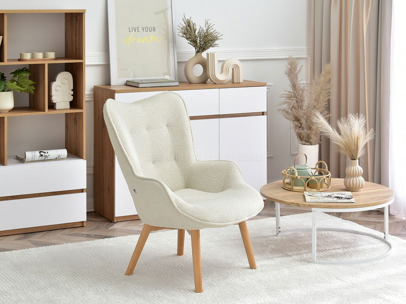 Křeslo Nutri (krémová + buk)