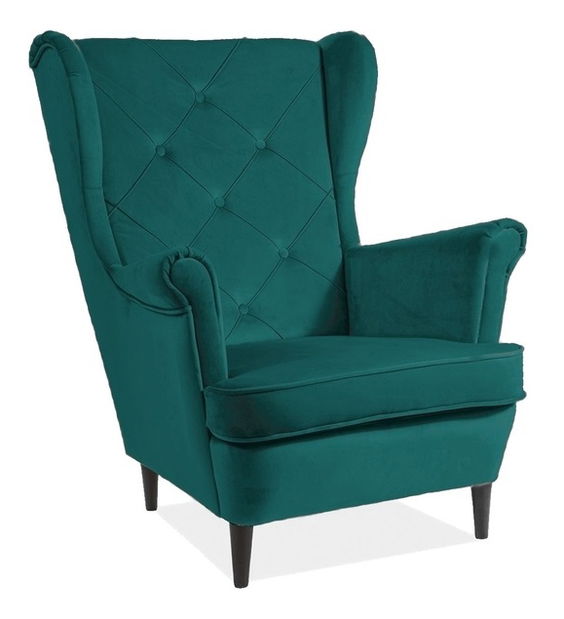 Relaxační křeslo Laure (tyrkysová + wenge)