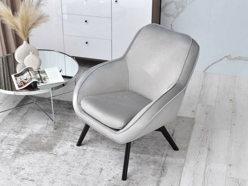 Designové křeslo Merch (šedá + dub)