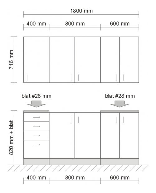 Kuchyně BRW NIKA 180 RAMKA Jabloň tmavá