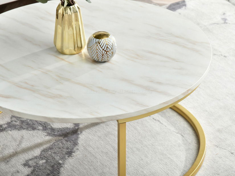 Konferenční stolek Kolja Stolek Xl (béžová + zlatá)