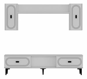 Obývací stěna Wendy (bílá + zlatá)