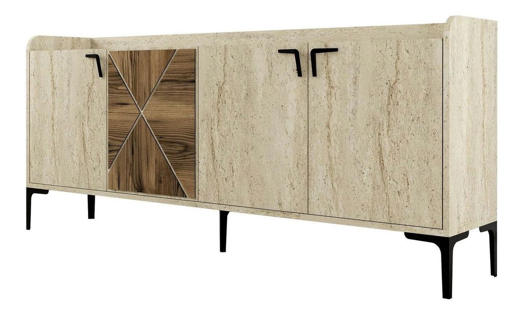 Skříňka Venedikt (ořech + travertin)