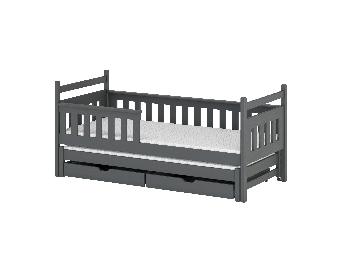 Dětská postel 80 cm DORIA (s roštem a úl. prostorem) (grafit)