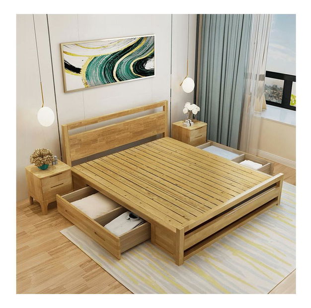 Manželská postel 180 cm Senalan (přírodní) (s roštem) (s úl. prostorem)