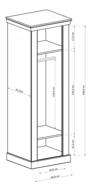 Šatní skříň Atena 17 (craft zlatý)