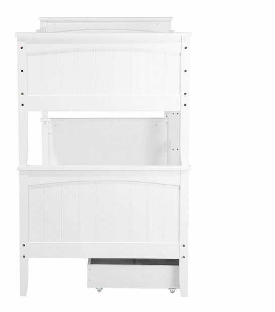 Patrová postel 90 cm RADIN (bílá) (s roštem a úl. prostorem)