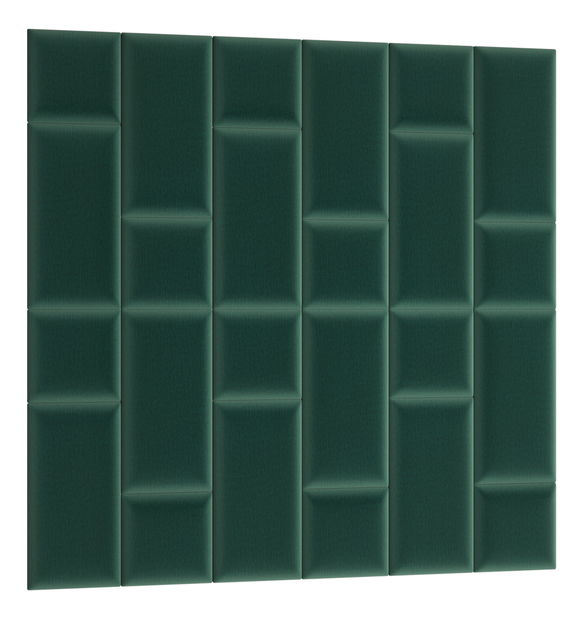 Set 24 čalouněných panelů Quadra 180x180 cm (zelená)