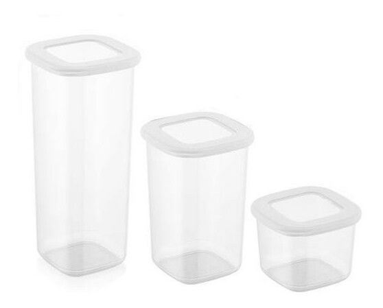 Sada úložných dóz na potraviny (3 ks.) Benda 03 (bílá)