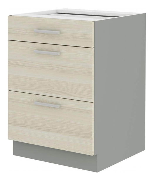 Dolní kuchyňská skříňka Edison 60 D 3S BB (bilá)