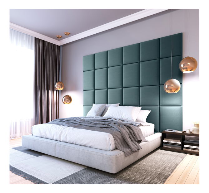 Set 24 čalouněných panelů Quadra 240x180 cm (mentolová)