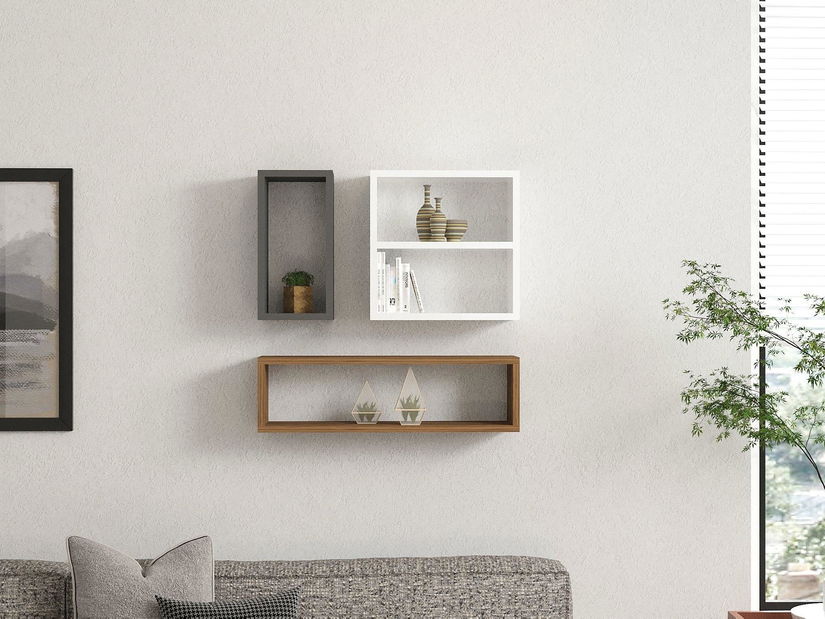 Set 3ks. polic Pisoda 4 (ořech + bílá + antracit)