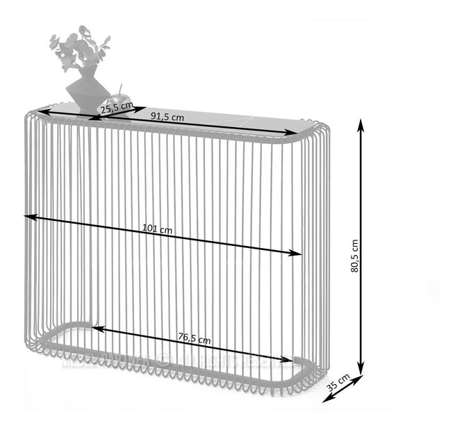 Konzolový stolek Nils Kons (bílý mramor + zlatá)