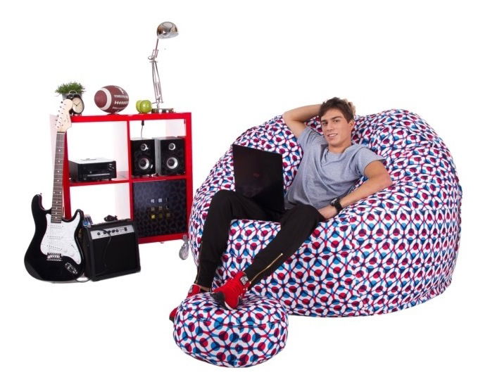 Sedací vak s taburetem Biggy Mom XXXXL (vícebarevné)