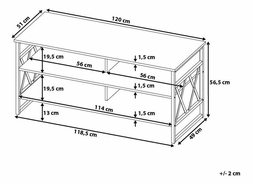 TV stolek/skříňka Caruso (tmavě šedá)
