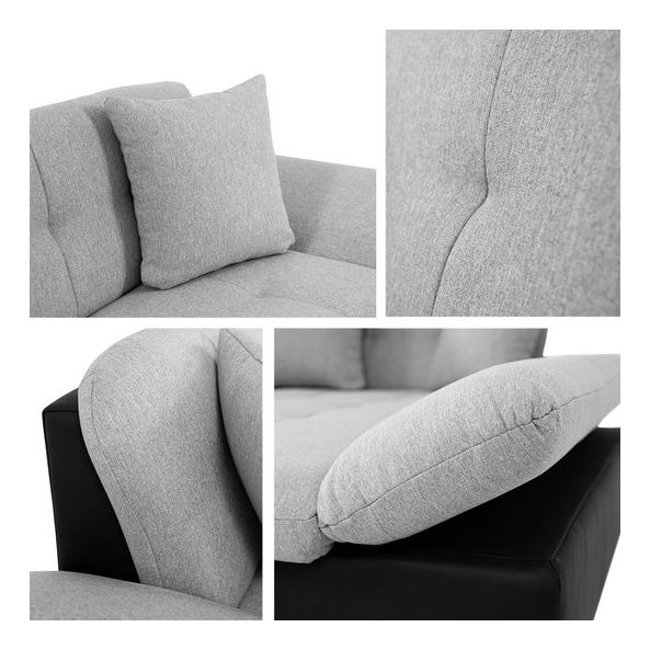 Rohová sedací souprava s funkcí spaní Raphael (P) (ekokůže Soft 017 + Lux 06 + Lux 05) *bazar