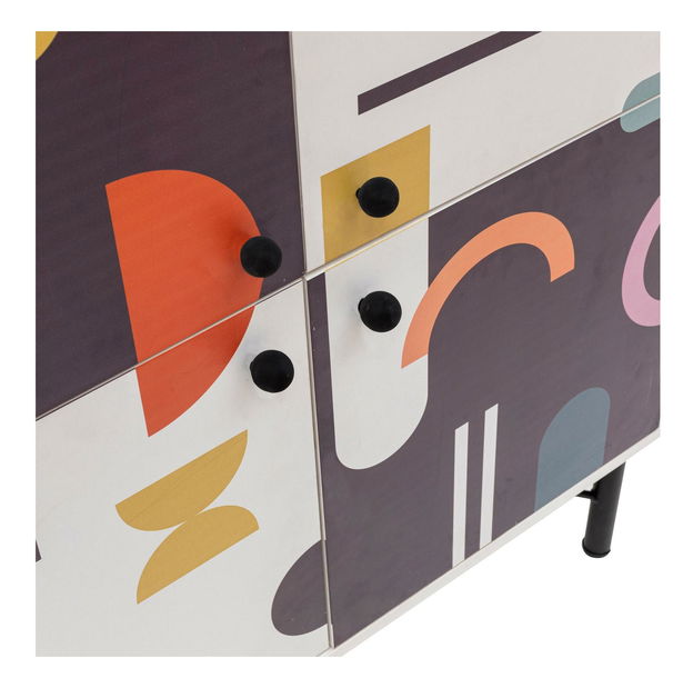 Skříňka Maluxe 2 (bílá + hnědá + purpurová + hořčicová)