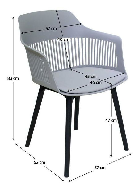 Jídelní křeslo Noslono (šedá + černá)