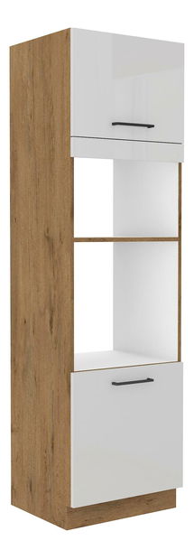 Potravinová kuchyňská skříňka Virion 60 DPM 210 2F (dub lancelot + bílý lesk)